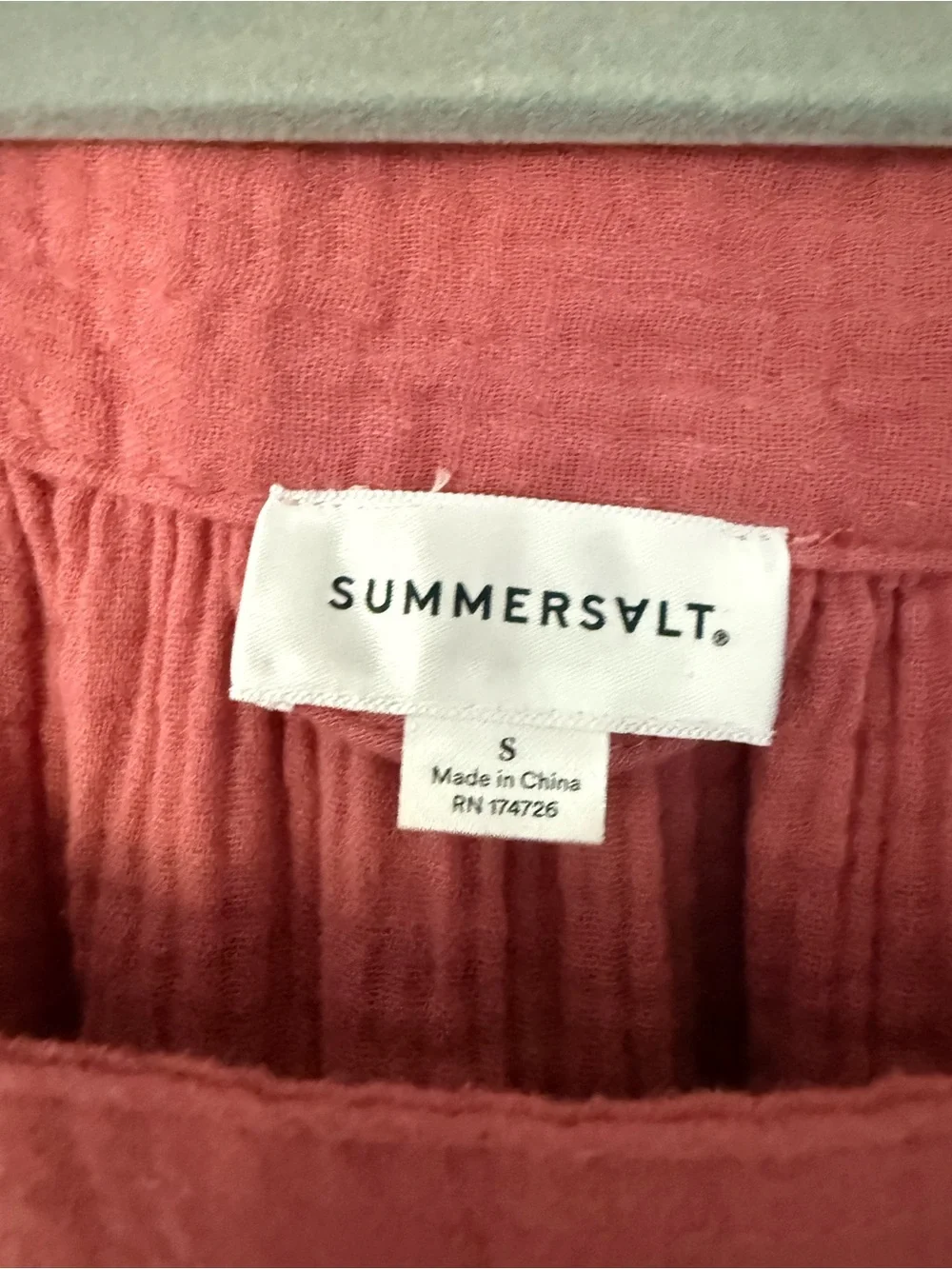 Summersalt The Going Places Gauze Midi Dress in Faded Rose Size Small